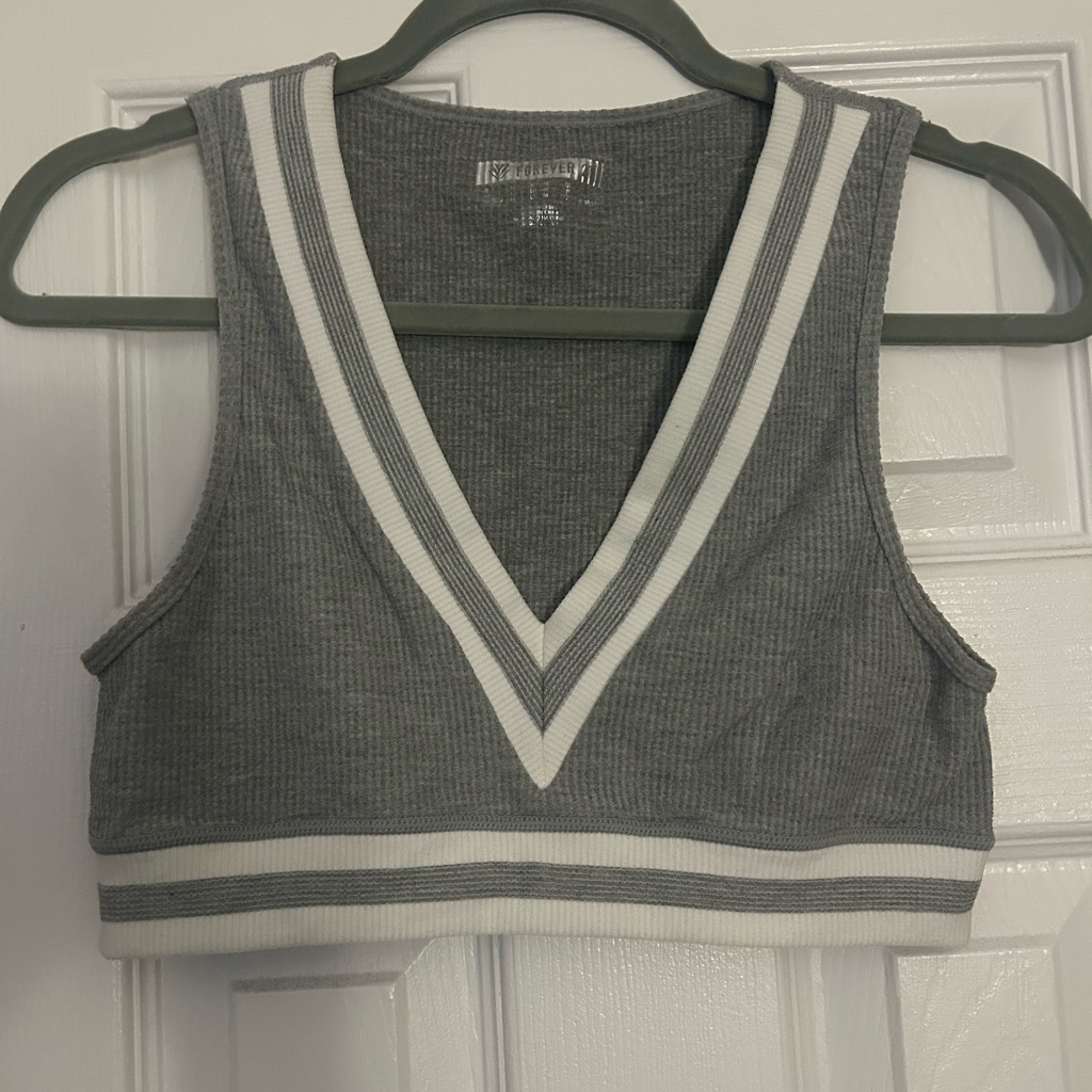 Forever 21 Charcoal Ribbed Knit Top
